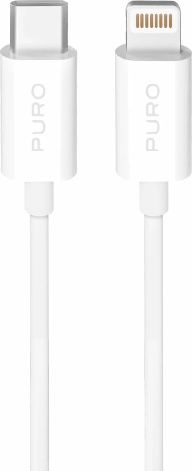 Kabllo Puro USB-C në Lightning 3m, 20W, e bardhë