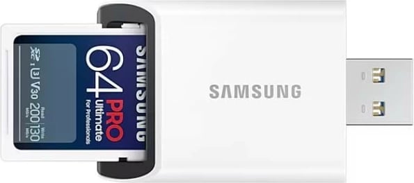 Kartelë memorie SD Samsung PRO Ultimate 64GB me lexues USB