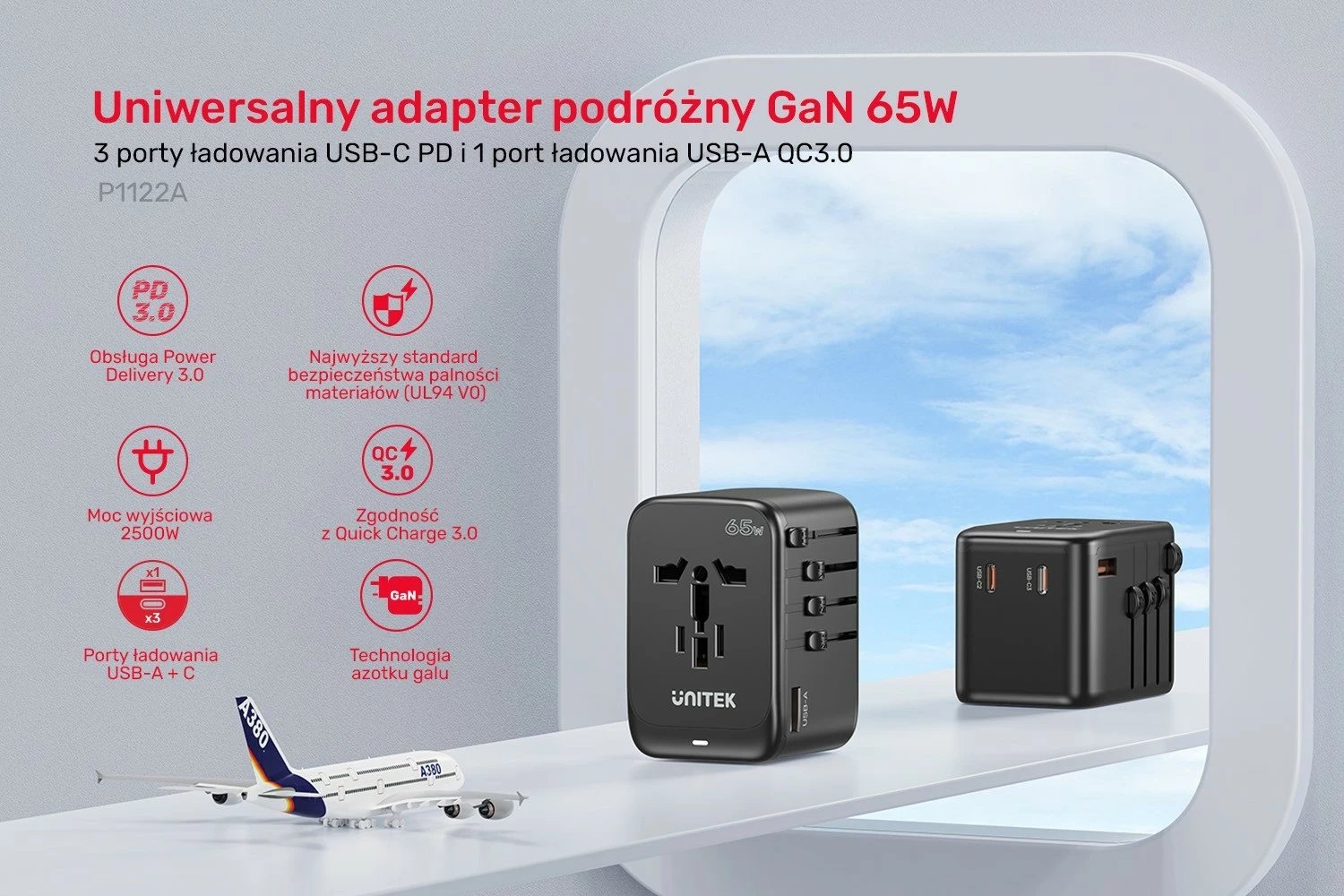 Karikues udhëtimi Unitek PD 65 W Karikues udhëtimi Unitek PD 65 W