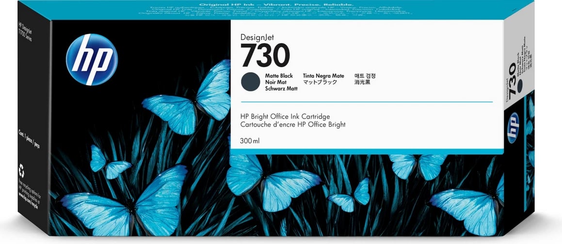 Kartrixh boje, HP, 730XL P2V71A, 300 ml XL, e zezë mat