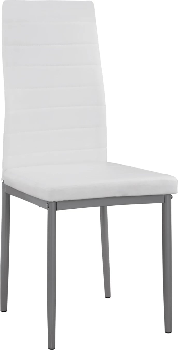 Karrige metalike Lady FH0037.11, kornizë metalike e bardhë PU K/D, 40x48x95 cm, set prej 4 copash