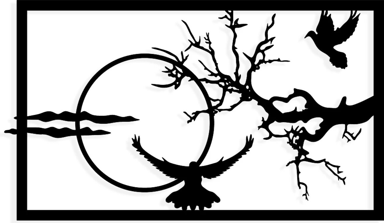 Aksesor dekorativ metalik për mur, Wallity, ngjyrë e zezë