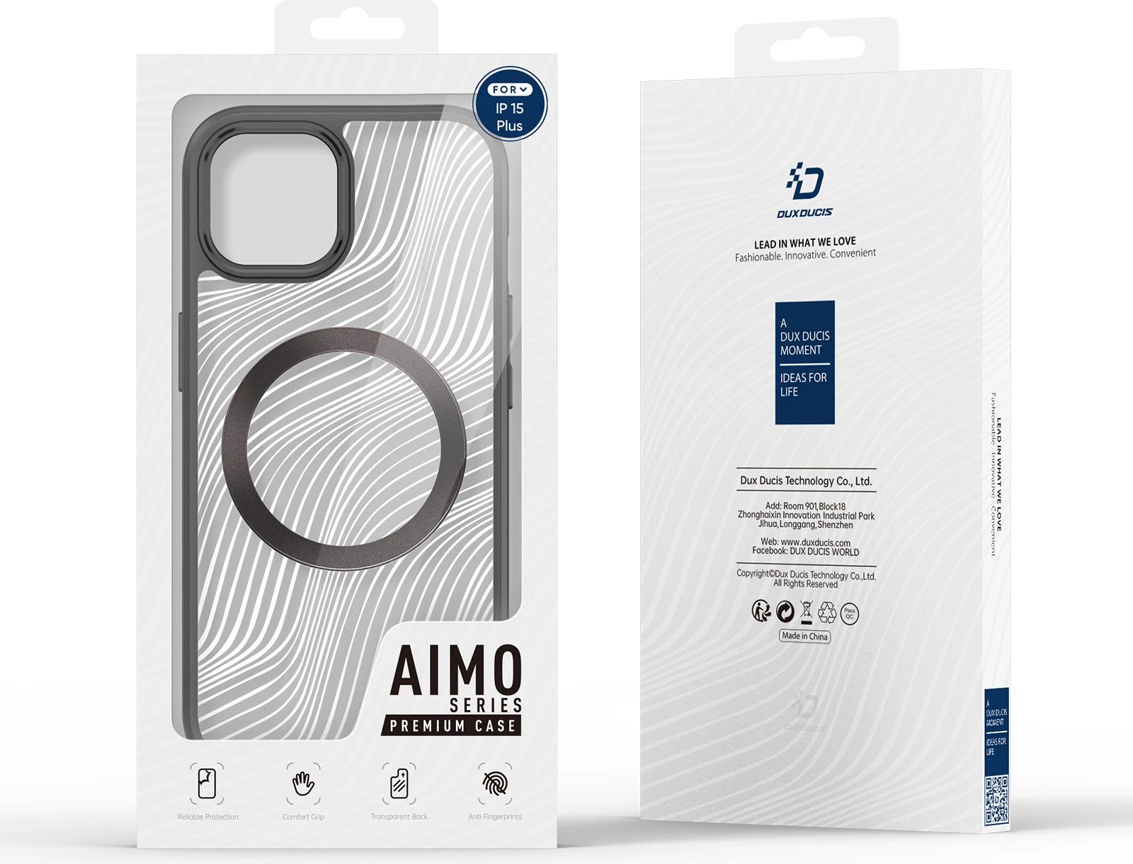 Mbështjellës Dux Ducis Aimo Mag për iPhone 15 Plus, MagSafe, i zi