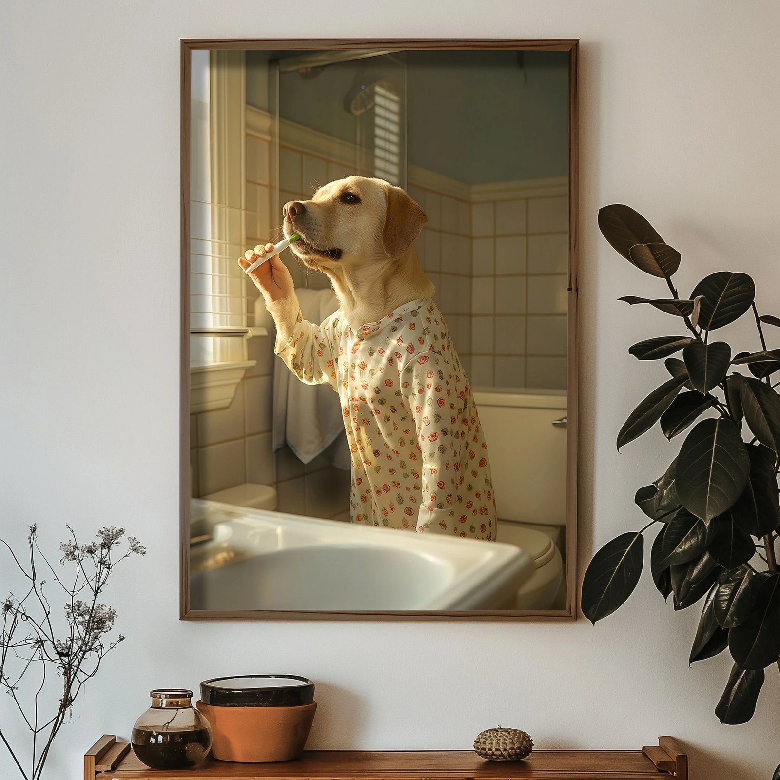 Pikturë dekorative me kornizë MDF, shumëngjyrëshe, HUM065, 50x70x3.5cm