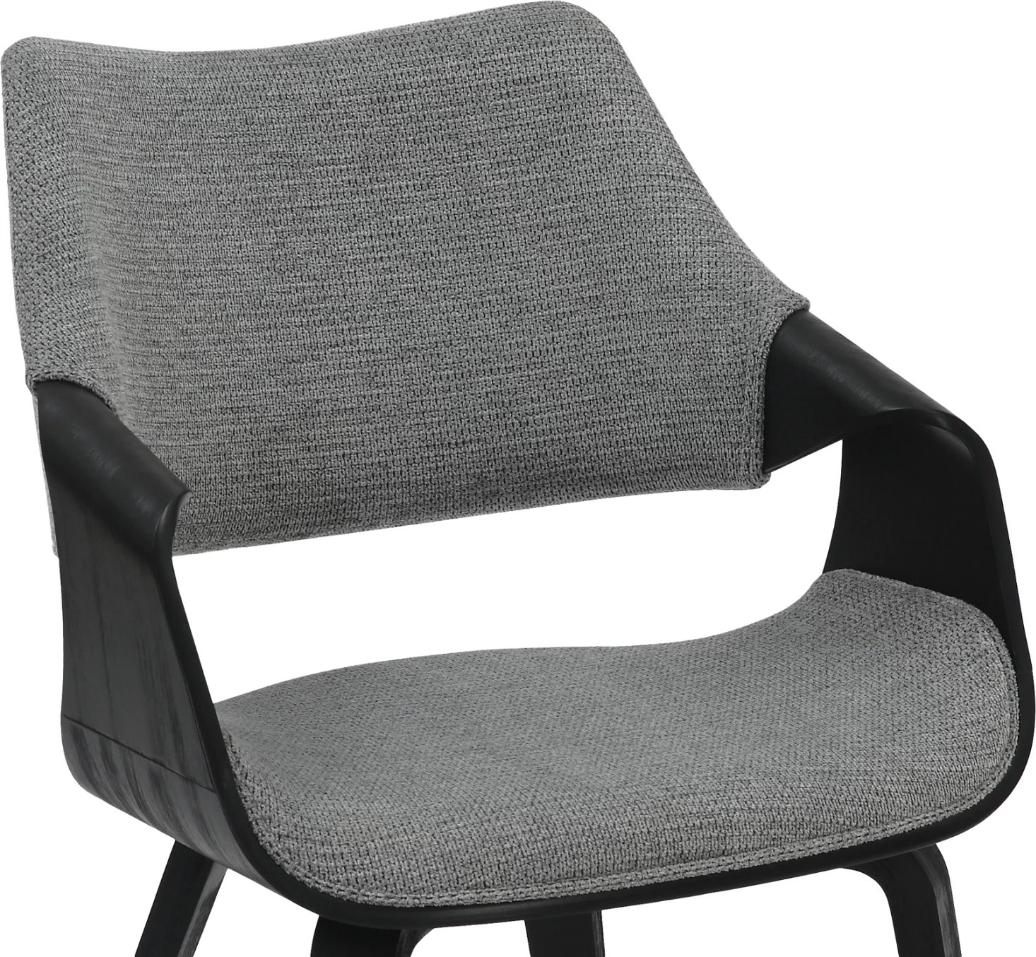 Karrige për tavolinë ngrënieje NETTO FH9976.02, kornizë druri, pëlhurë ngjyrë zezë-gri, 55x56x83.5 cm