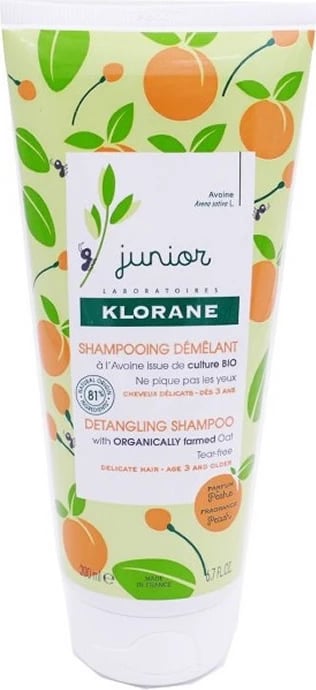 Shampon zbërthyes për fëmijë Klorane Junior pjeshkë 200ml