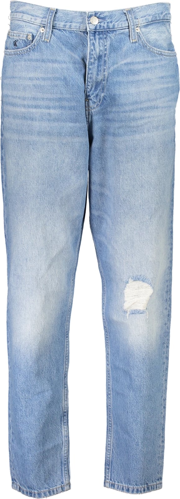 Pantallona xhinse Calvin Klein mom jeans femra, të kaltërta