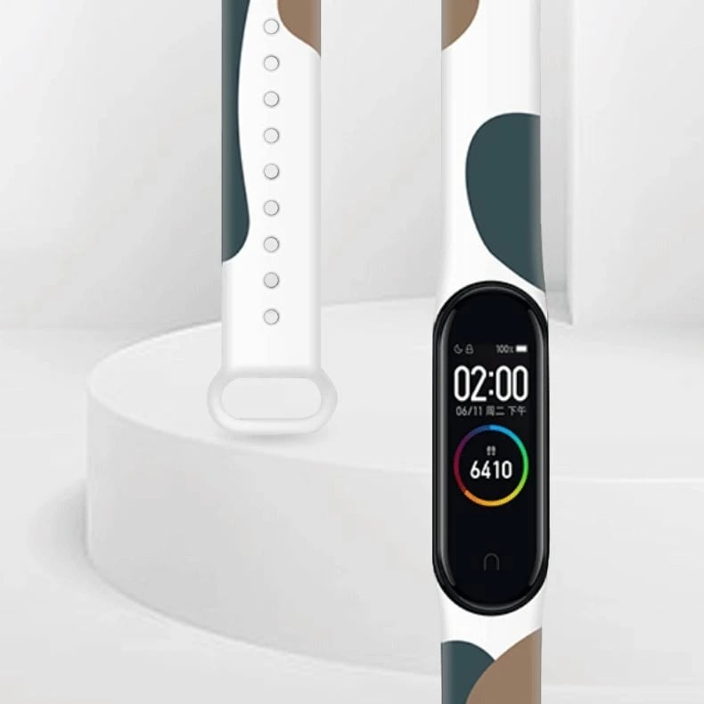Rrip silikoni Hurtel Strap Moro për Xiaomi Mi Band 3/4, kamuflazh, bardhë/bezhë/portokalli