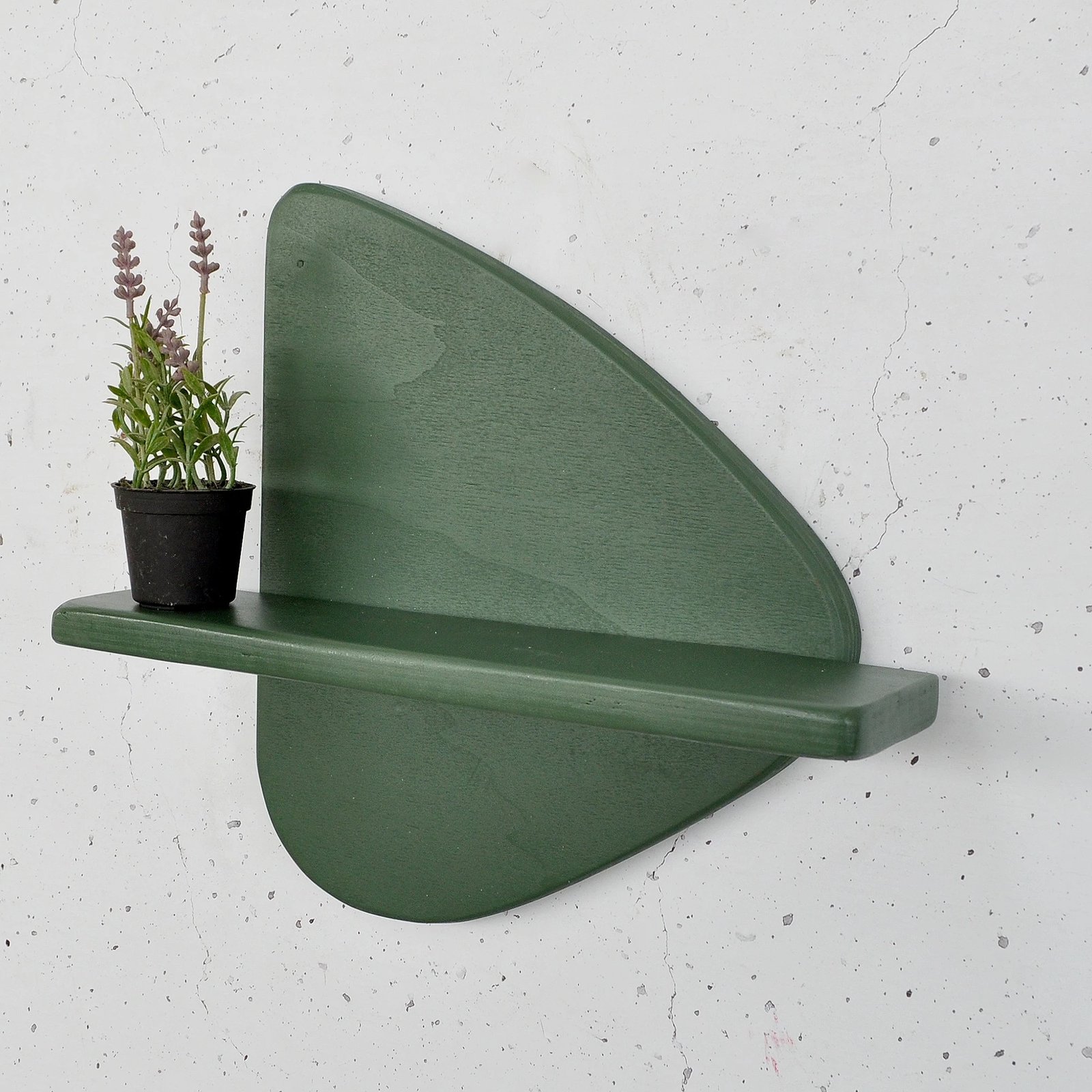 Raft dekorativ prej druri për mur, ngjyrë e gjelbër e errët, Skye Decor, Meh227