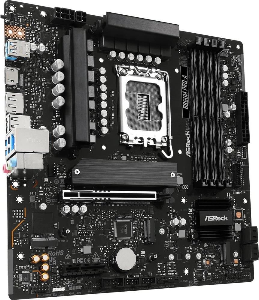 Pllakë amë ASRock B860M Pro-A, micro ATX, Intel, 4 slote RAM, e zezë