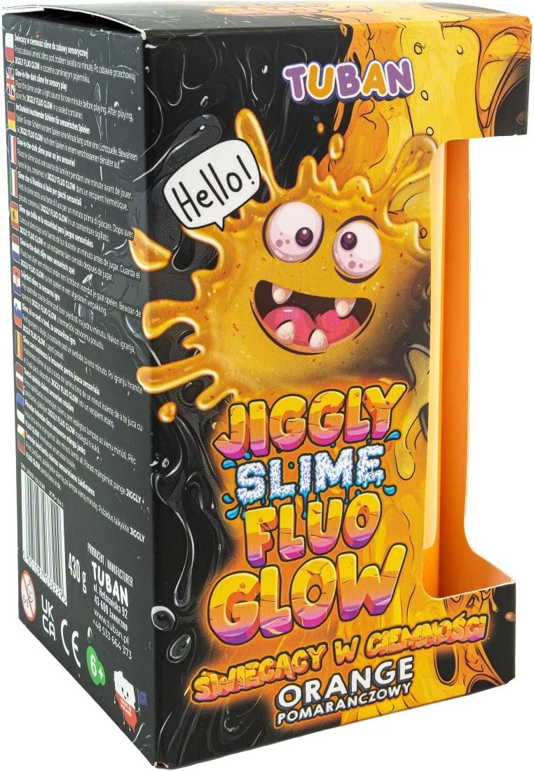 Slime Jiggly Fluo Glow TUBAN TU3822, 430g, portokalli