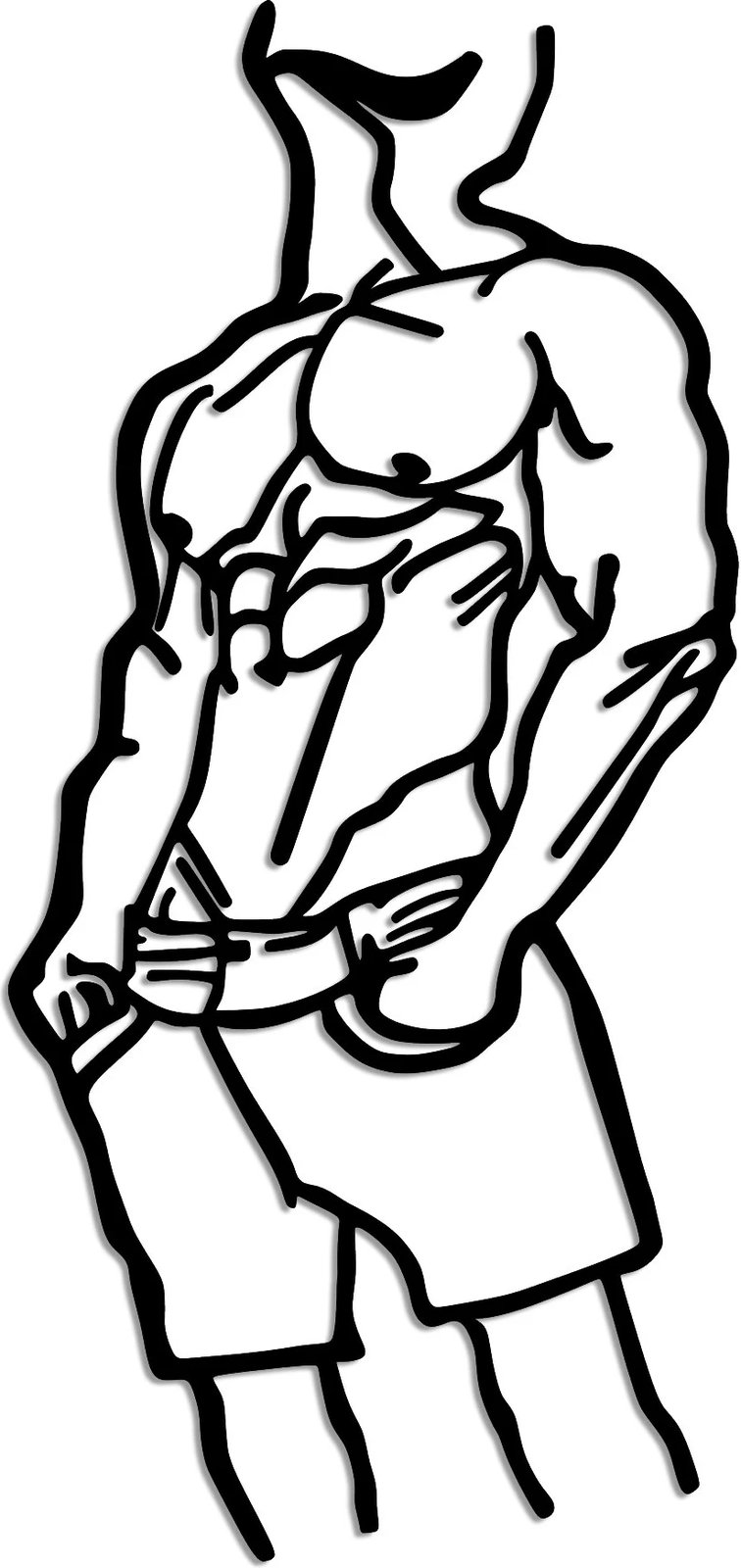 Aksesor muri dekorativ prej metali, figurë mashkullore, Wallity, ngjyrë e zezë