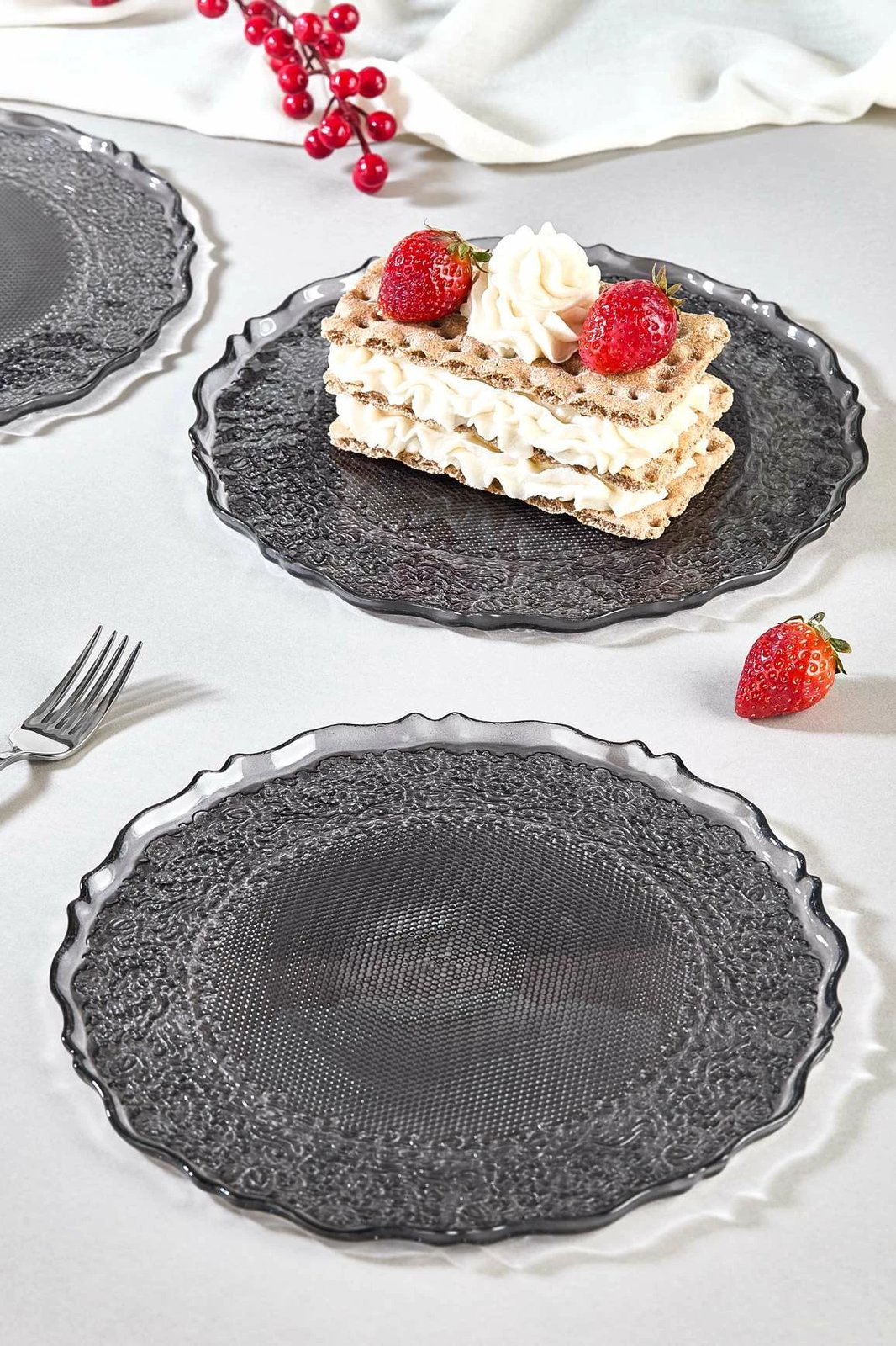 Set pjatash ëmbëlsirash (6 copë), Hermia Concept, Goblen6, ngjyrë e zezë