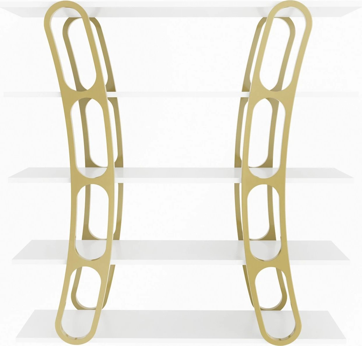 Raft librash Skye Decor, i bardhë, ari