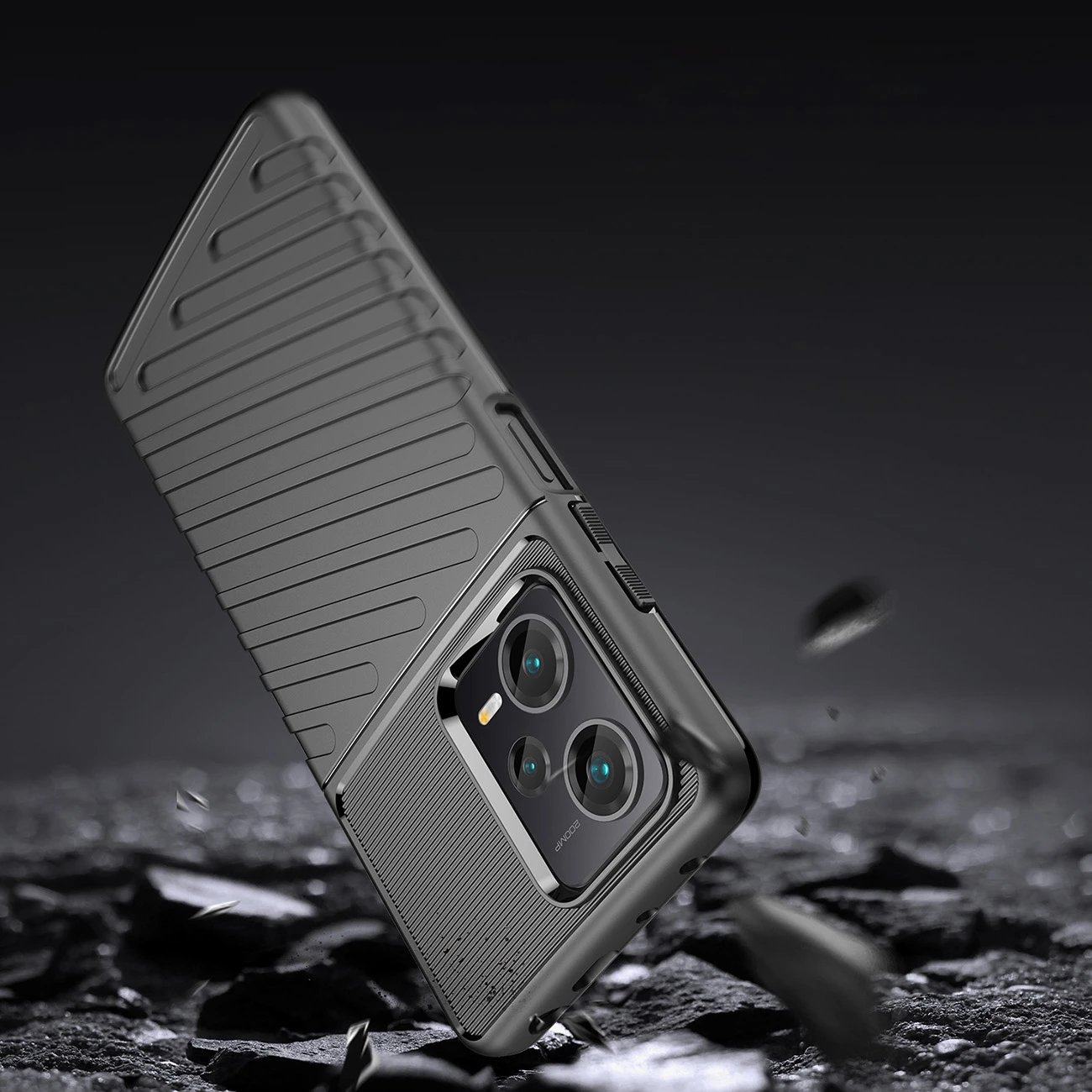 Mbështjellës Hurtel Thunder Case për Xiaomi Redmi Note 12 Pro+, TPU, i zi