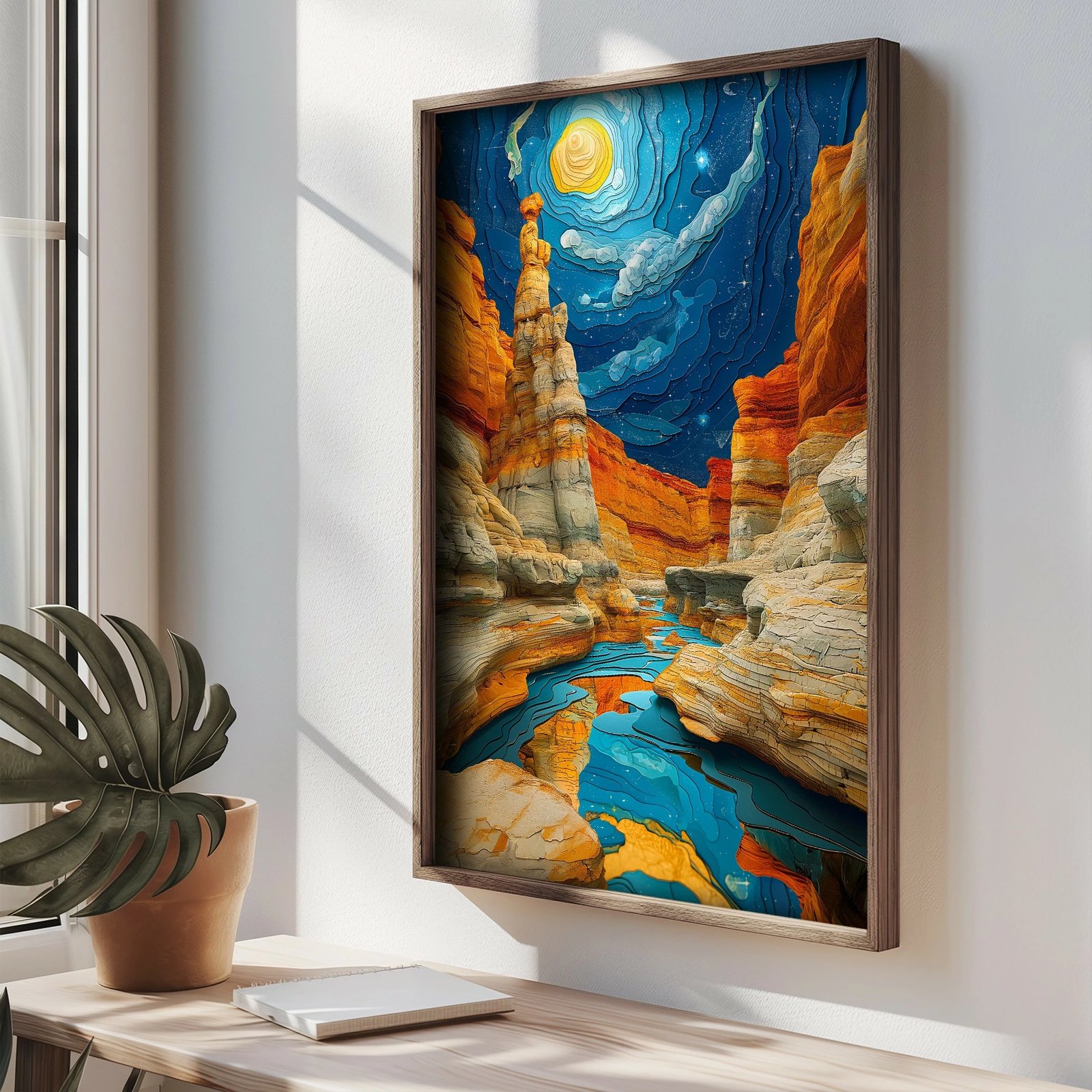 Pikturë dekorative me kornizë MDF, shumëngjyrëshe, Wallity TUN106-XL, 50x70x3.5cm