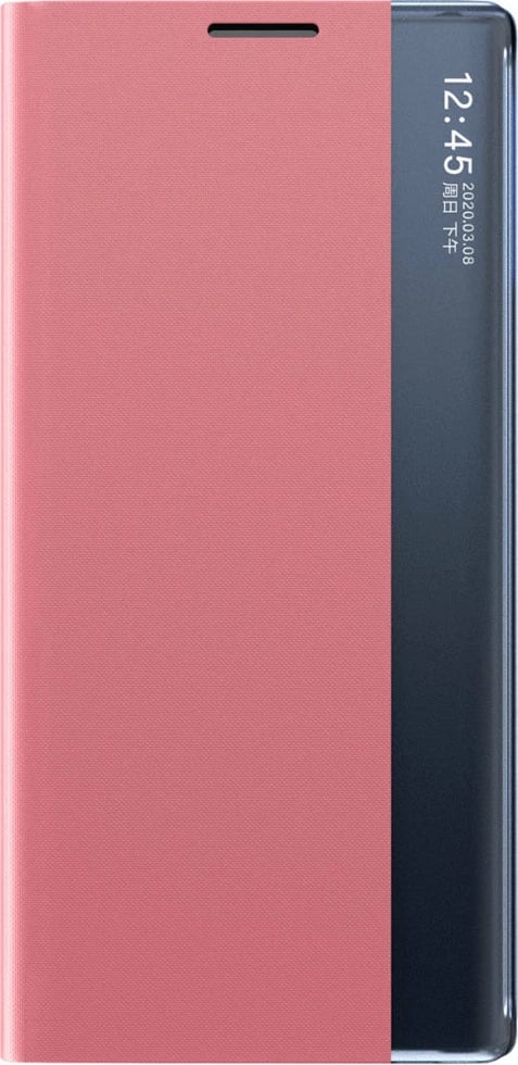 Mbështjellës Hurtel New Sleep Case për Samsung Galaxy S23+, me kapak dhe qëndresë, Rozë