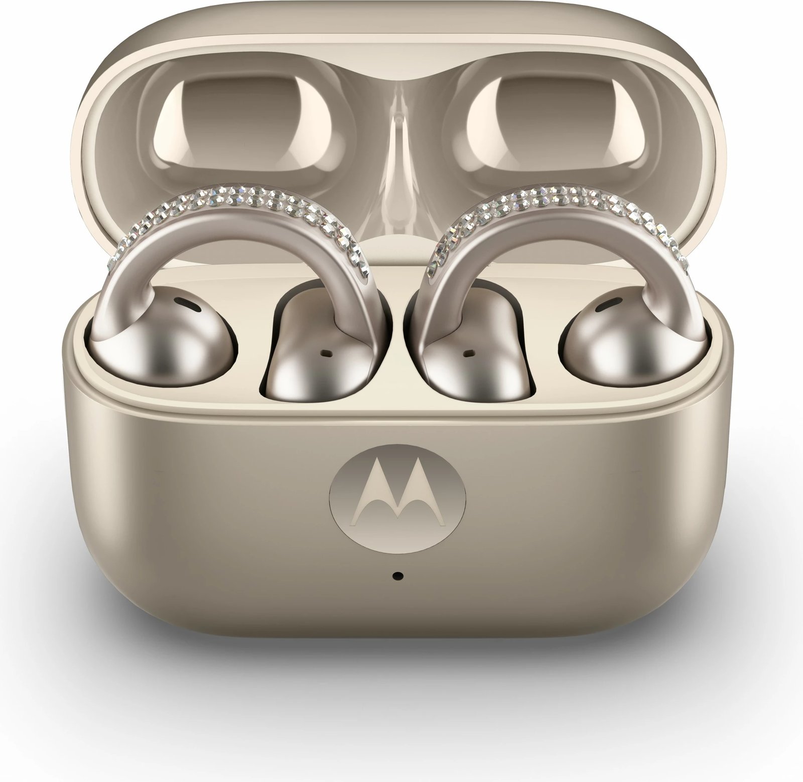 Kufje Motorola Moto Buds Loop by Swarovski, wireless, ANC, Dolby Atmos, beige