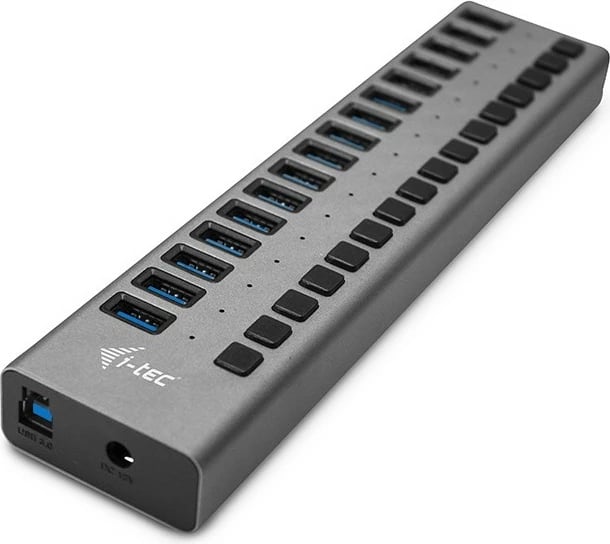 HUB USB 3.0 i-tec 16 porta, 90W, gri