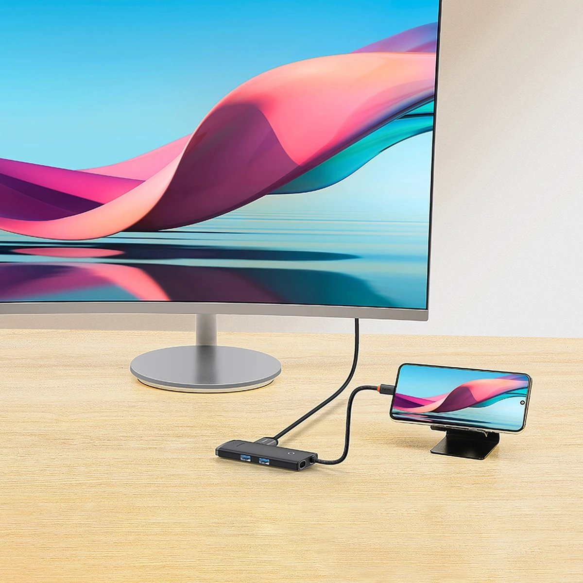 HUB multifunksional Baseus Lite Series WKQX050101, 2x USB 3.0, USB Type-C PD, HDMI 1.4, SD/TF, i zi