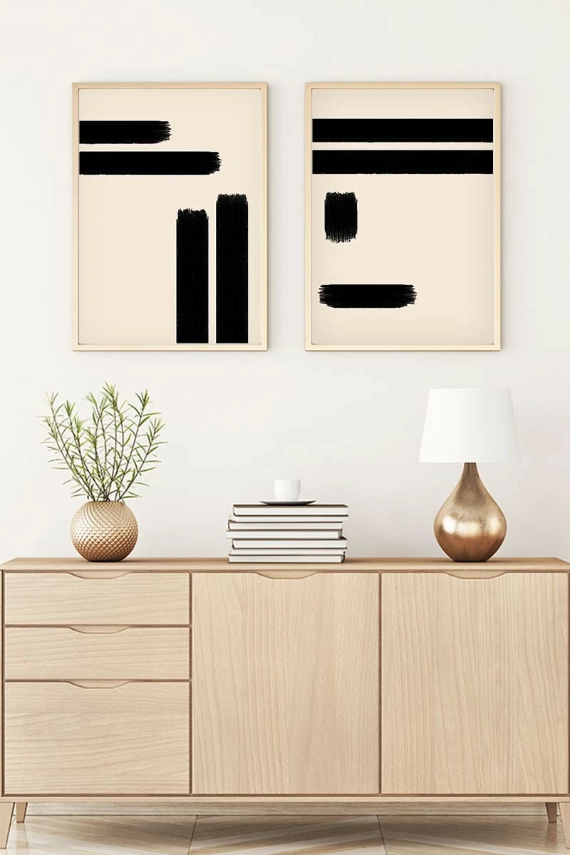 Pikturë dekorative me kornizë MDF (2 copë), Wallity, Huhu200, 20x30cm