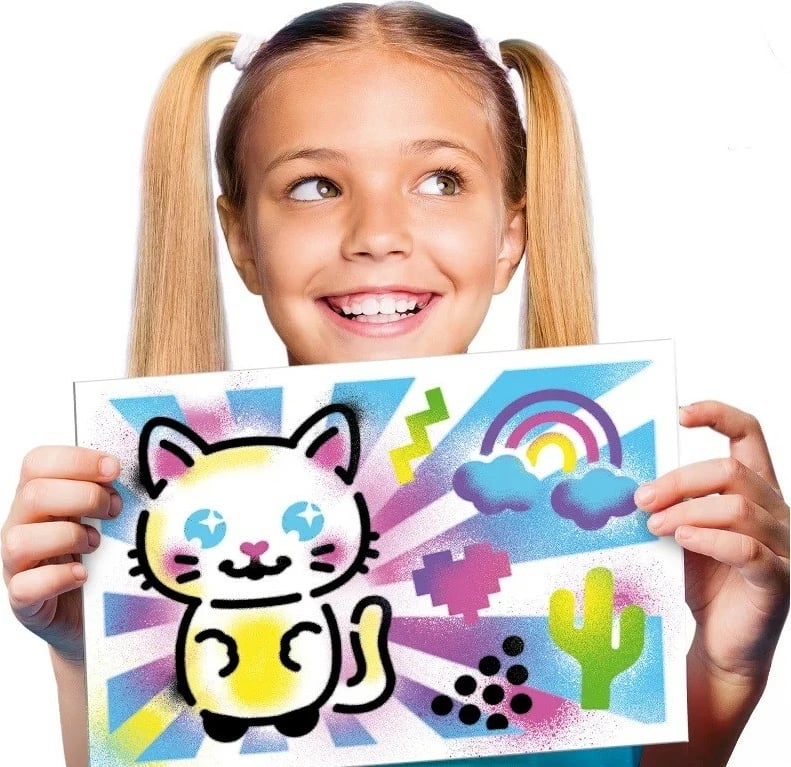 Set kreativ për pikturim Epee Project Art, EP60473, me aerograf elektronik, 8 ngjyra, valixhe, rozë