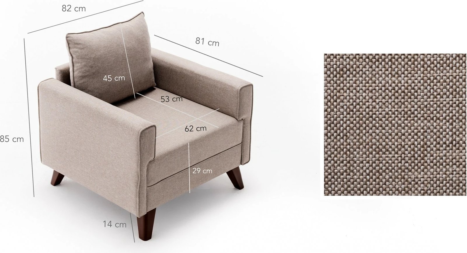 Fotel një vendësh Atelier del Sofa, Bella, krem