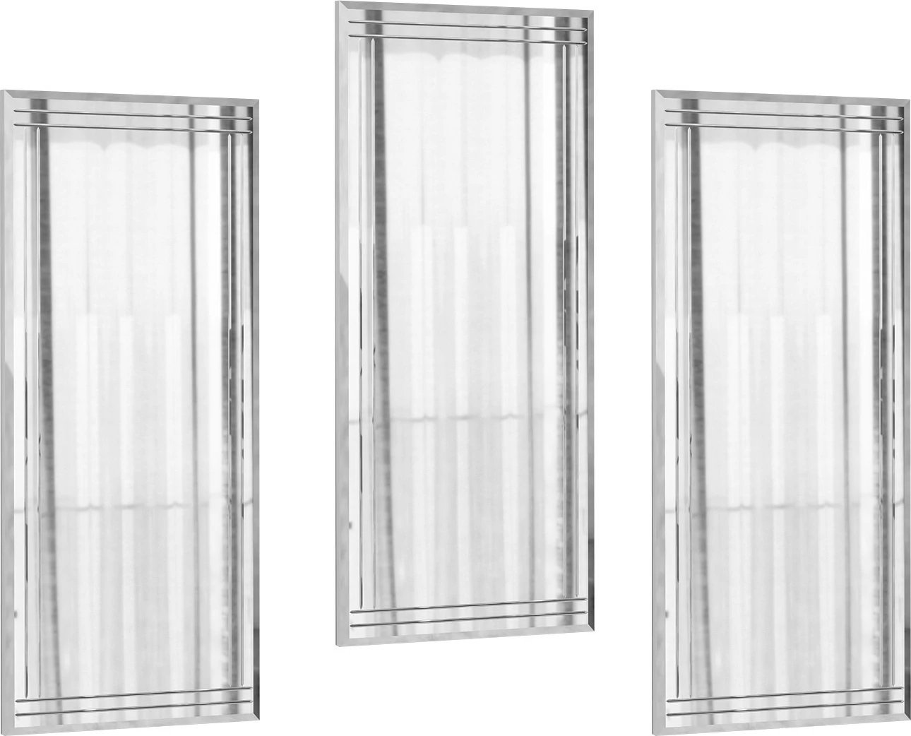 Set pasqyrash dekorative (3 copë), Hanah Home, Mini Buhem, transparente