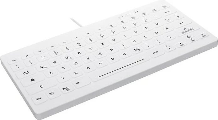 Tastierë Cherry AKTIVE KEY Hygiene Mini Ultraflat, stil notebook, e bardhë