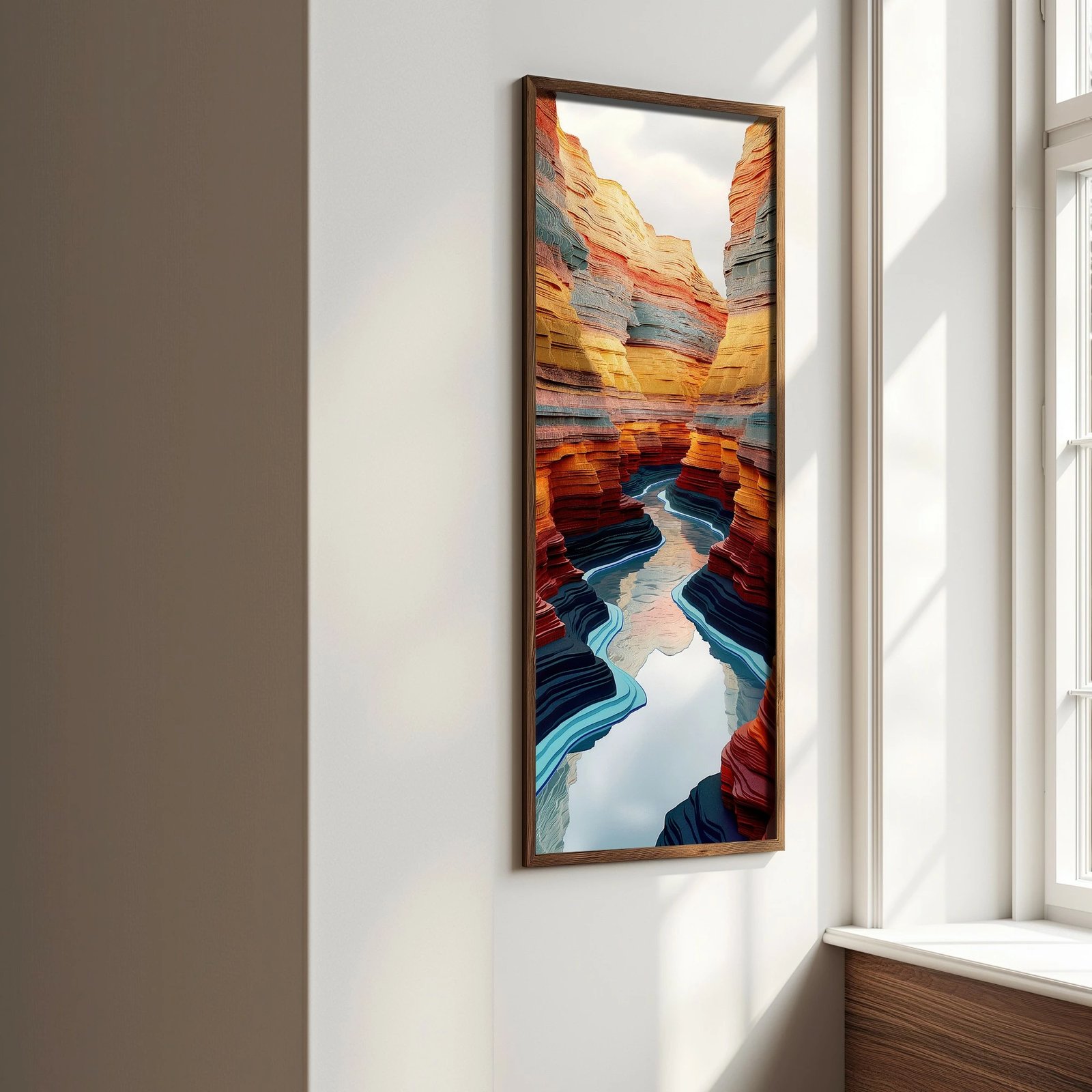 Pikturë dekorative me kornizë, MDF, Wallity, LONG008-S/120-40, shumëngjyrëshe, 40x120cm