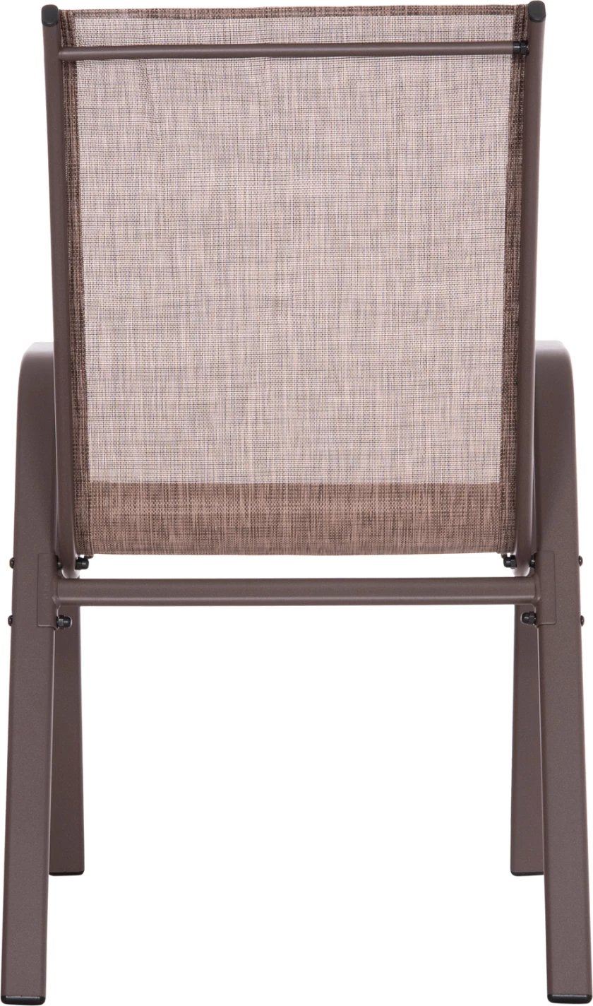 Karrige për jashtë LEON, kornizë metali ngjyrë kafe & tekstilene-4 copë, 55x70x91Hcm., set prej 4 copësh