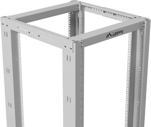 Rack i hapur 19", Lanberg OR01-6832-S, 32U 600x800, kapacitet ngarkese 600 kg, gri RAL 7035