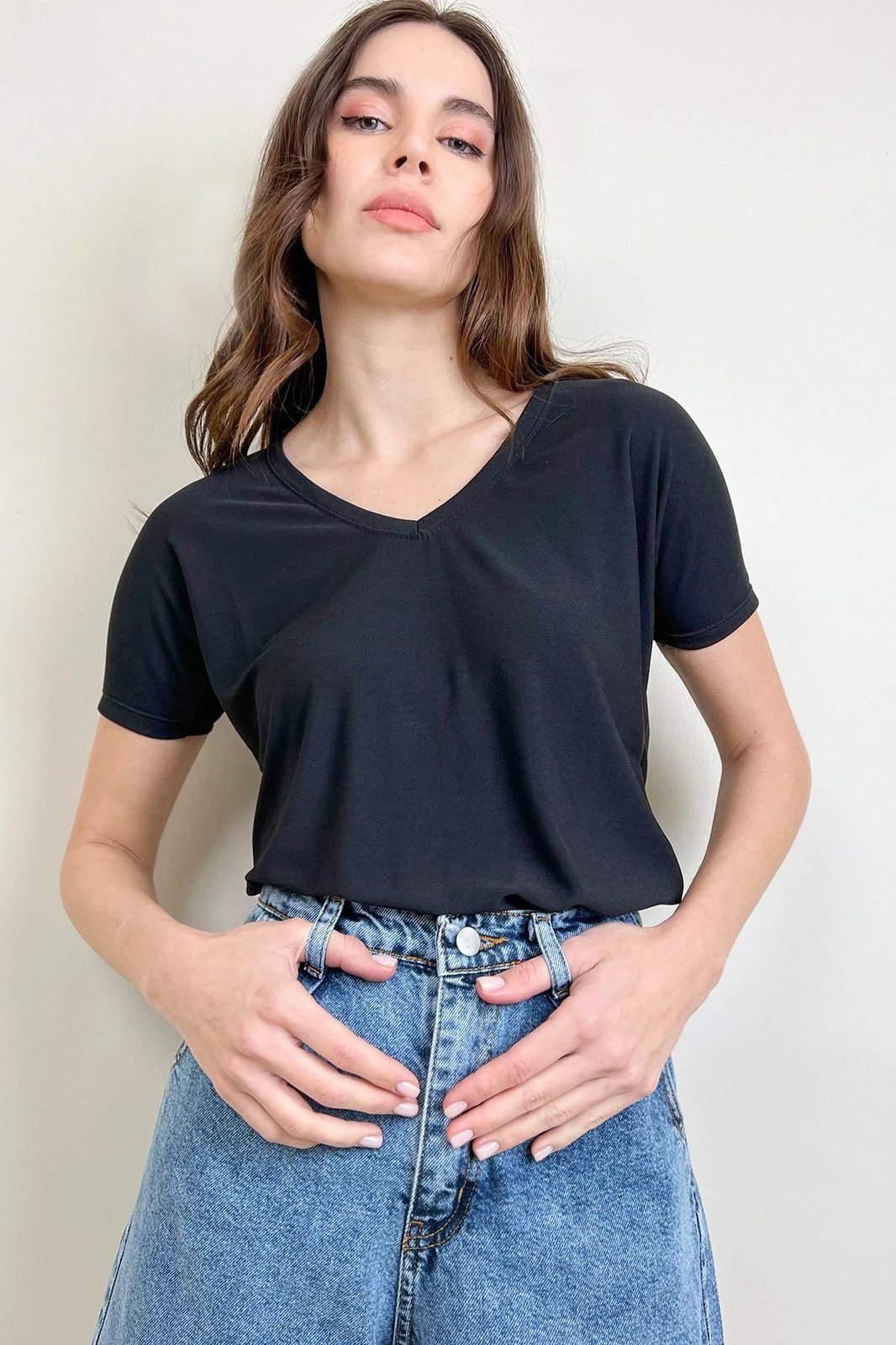 Bluzë e zezë për gra, Jumeon, Dfl230091