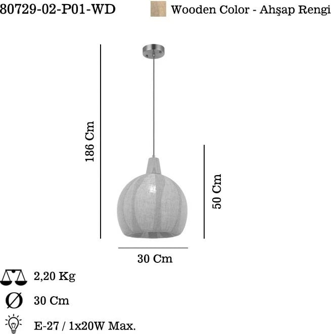 Llambë tavani Opviq, Tormes - 02-P01-WD, ngjyrë llak antik