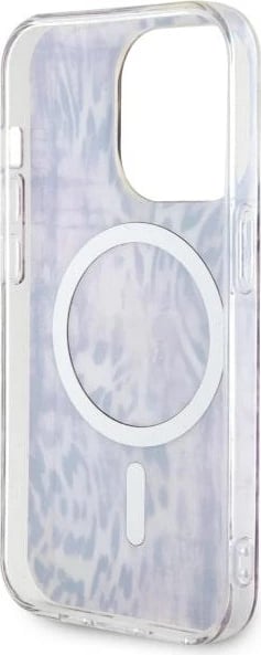 Mbështjellës Guess Leopard MagSafe për iPhone 14 Pro Max 6.7", rozë
