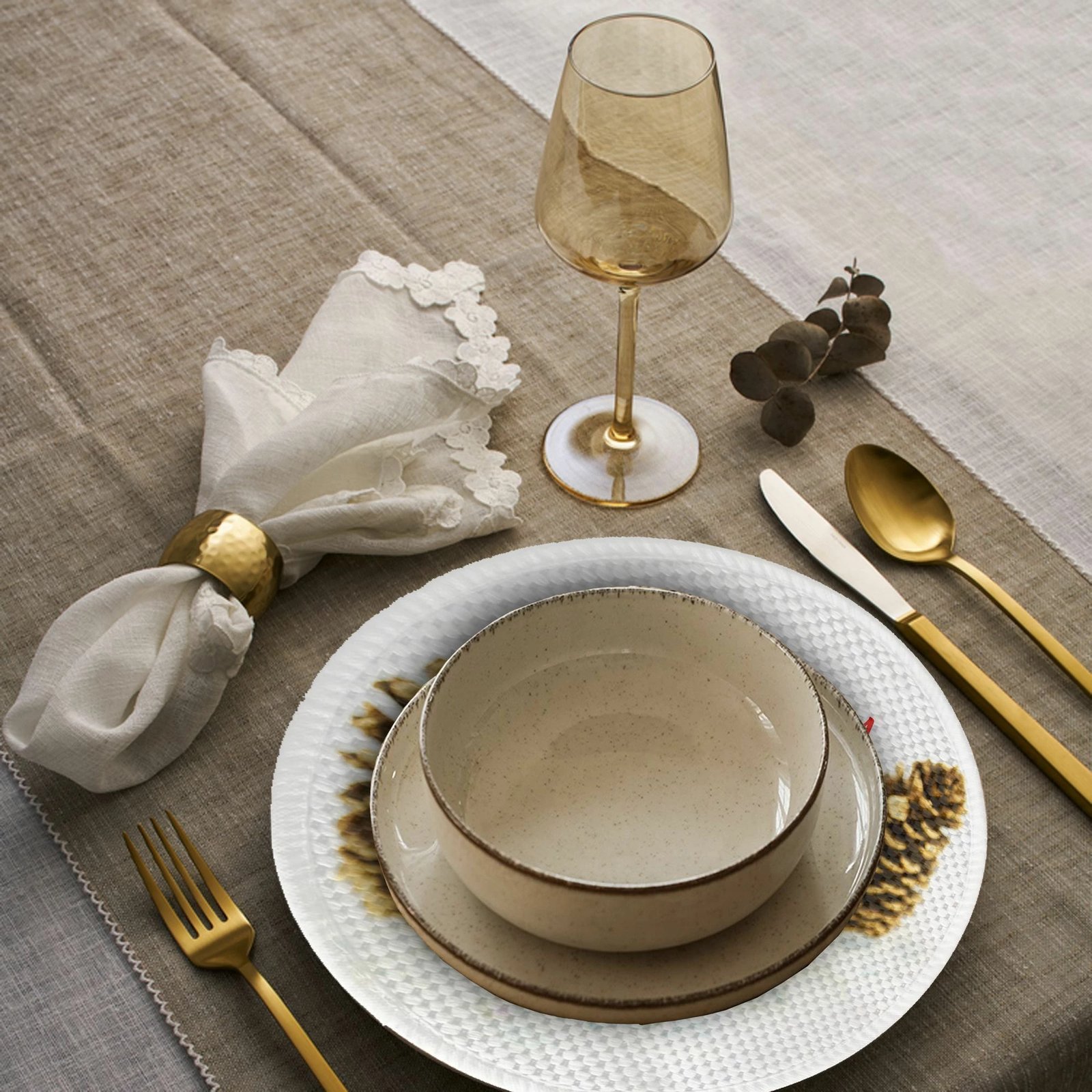 Nënshtrues tavoline, shumëngjyrësh, Hermia Concept, 4 copë, 37cm