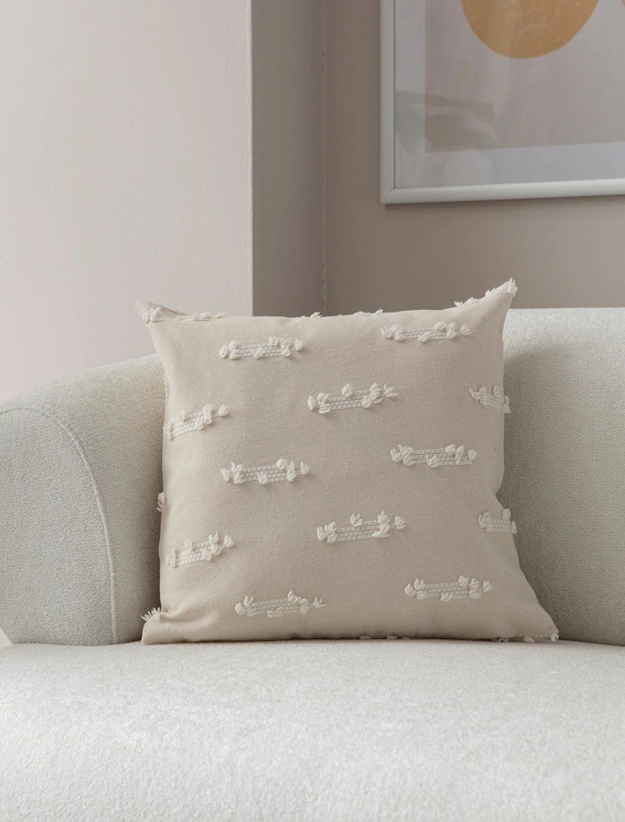 Jastëk dekorativ, mbulesë krem, Evila Originals, 43x43cm