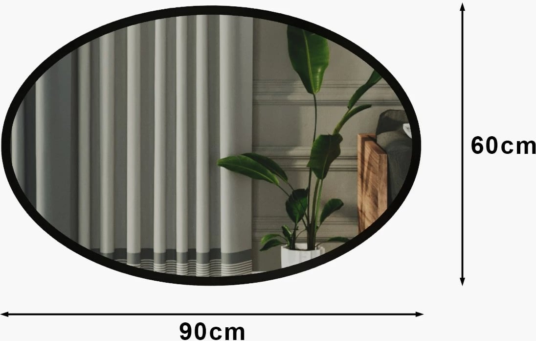 Pasqyrë dekorative Skye, ngjyrë e zezë, Beyo