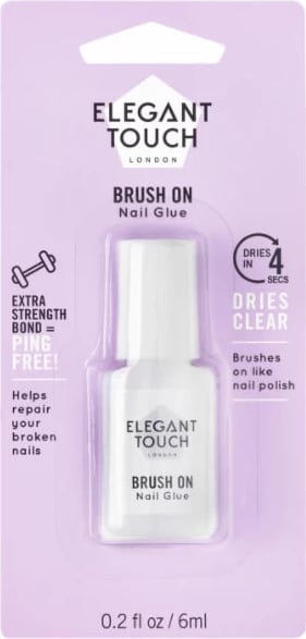 Ngjitës për thonj Elegant Touch Brush On, unisex, 6ml