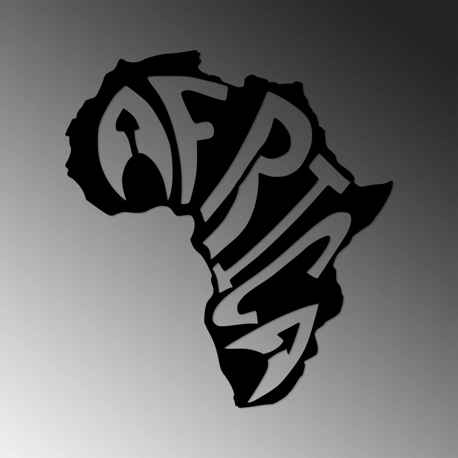 Aksesor dekorativ metalik për mur, Wallity, Afrika, 64x70cm