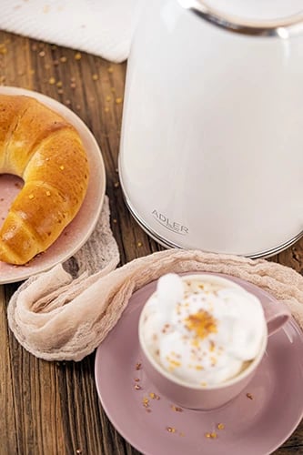 Zierëse uji elektrike, Adler, AD 1341, 1.7 L, element çeliku inox, STRIX, bazë 360°, e bardhë