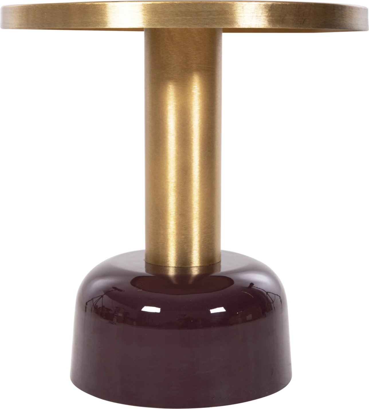 Tavolinë anësore ERODE FH4242.06 metalike, ngjyrë qershie-ari, Φ50.5x52.5H cm