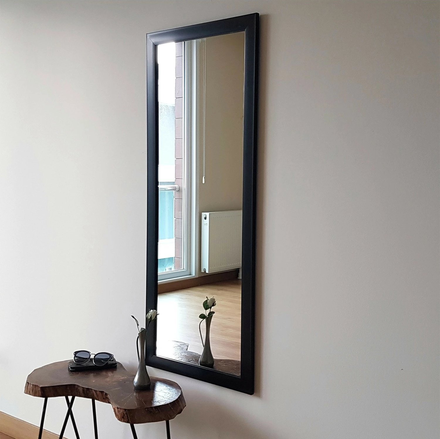 Pasqyrë me kornizë të zezë, Hanah Home, A203, 40x105cm