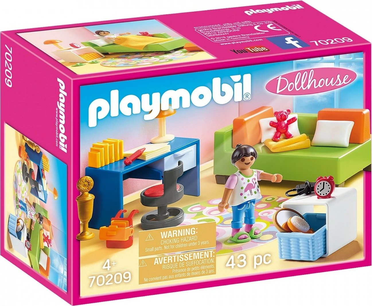 Set lodrash Playmobil Dollhouse 70209 Teenager's Room, 43 pjesë