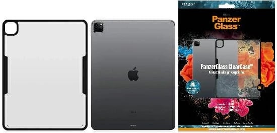Mbështjellës PanzerGlass ClearCase për iPad Pro 12.9" 2018/2020/2021, transparent dhe zi