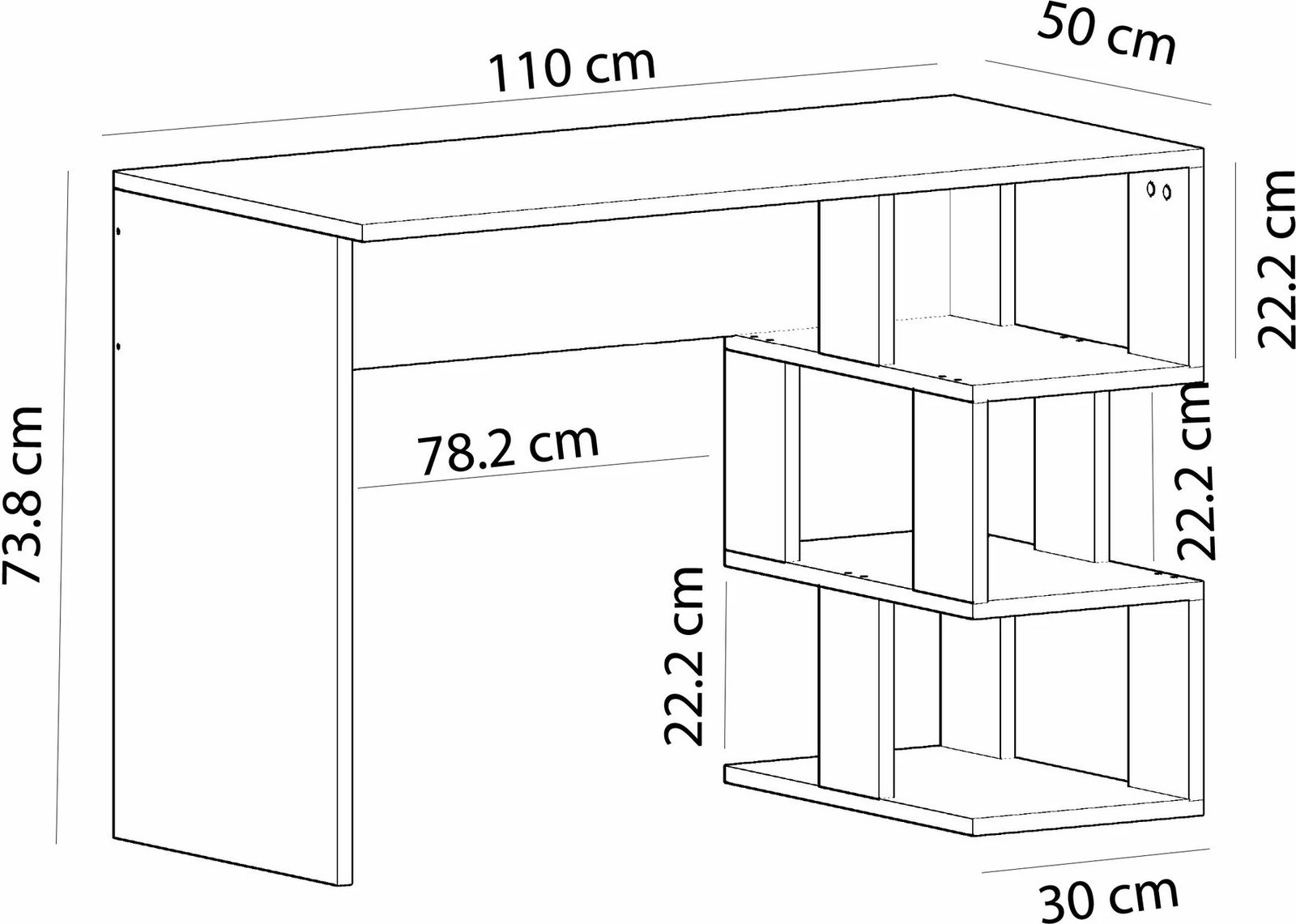 Tavolinë pune Hanah Home, Dardanos, e bardhë