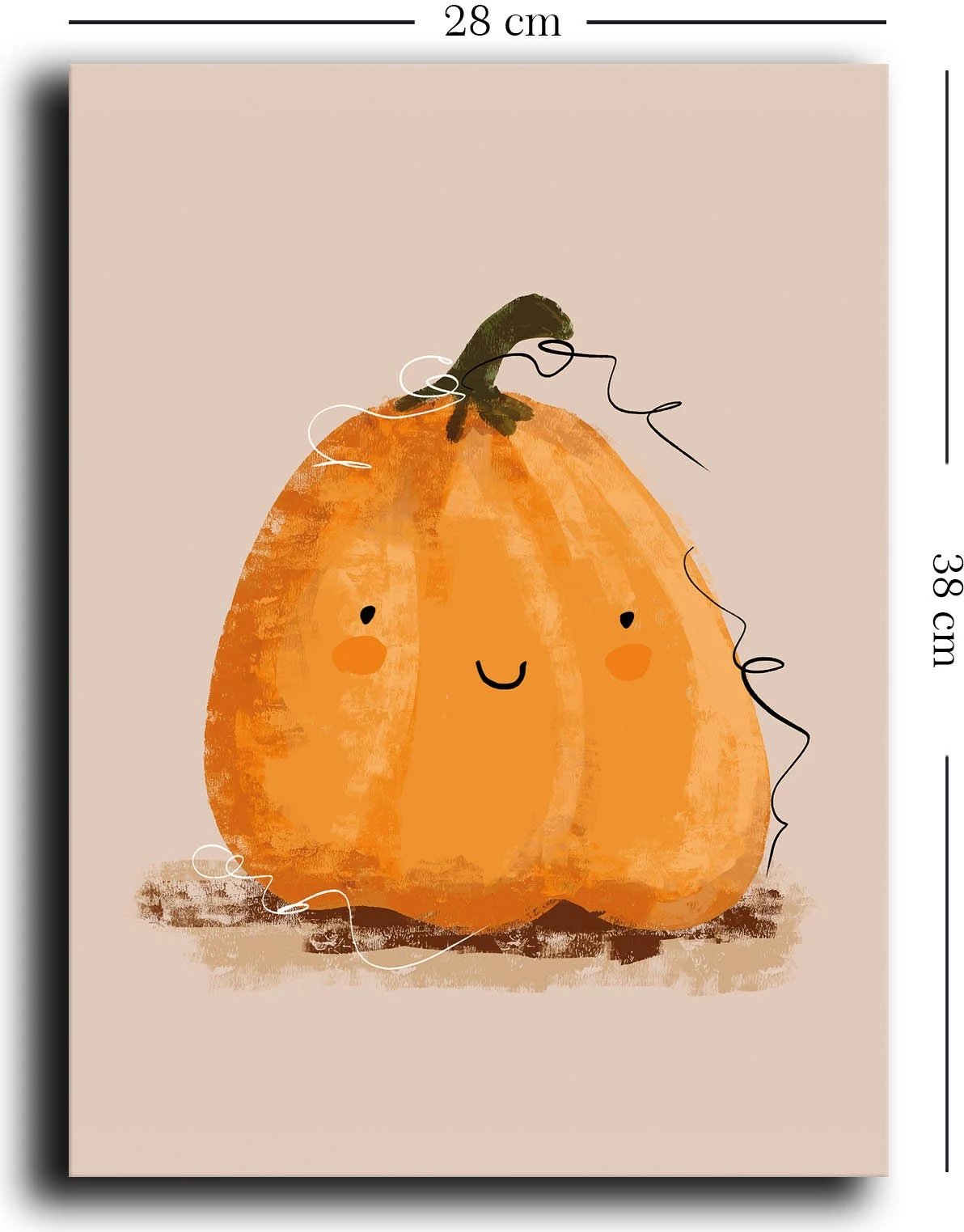 Pikturë dekorative në kanavacë, Wallity, portokalli dhe pluhur, 28x38cm