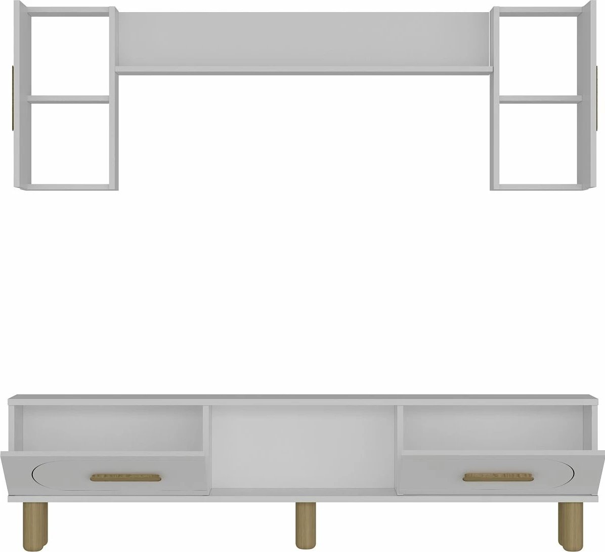 Komodë TV Skye Decor, e bardhë, lisi safir