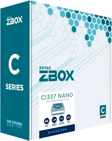 Mini PC Zotac ZBOX CI337 NANO, Intel N100, 1xDDR5 SODIMM, SATA M.2, e zezë