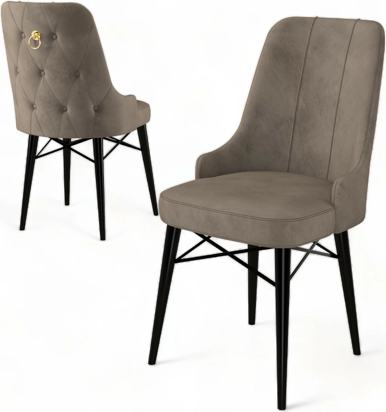 Set karrigesh (4 copë), Hanah Home, Pare, kapuçino, e zezë